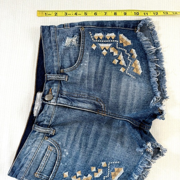 Embroidered Free People Denim Shorts - Picture 6 of 9